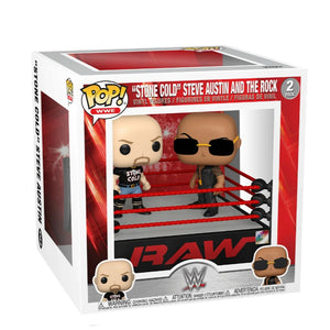 The Rock vs. Stone Cold in Wrestling Ring - Moment (WWE) Large Funko Pop