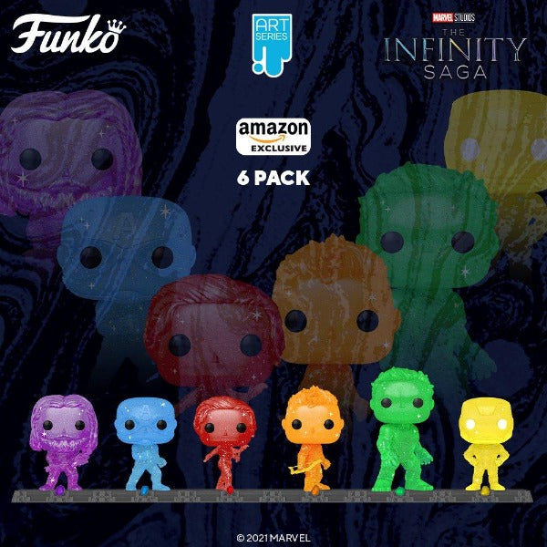 Marvel Infinity - Avengers with Base (6 Pack) ARTIST SERIES AMAZON EXCLUSIVE FUNKO POPS