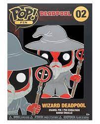 Large Enamel Funko Pop! Pin: Marvel - Wizard Deadpool w/Grey Pu Hat #02