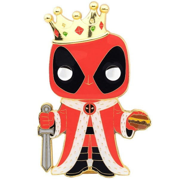 Large Enamel Funko Pop! Pin: Marvel - King Deadpool w/Shiny Gold Crown #01