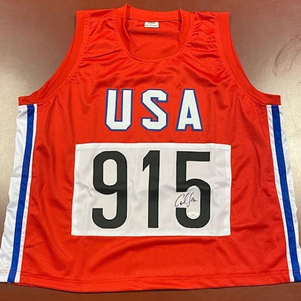 SIGNED Carl Lewis USA Track and field jersey (w/COA)