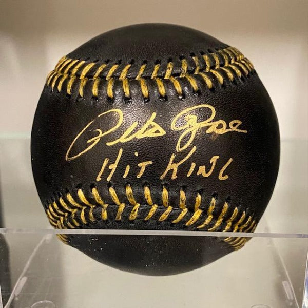 SIGNED Pete Rose (Official MLB - Black Leather) Baseball w/COA