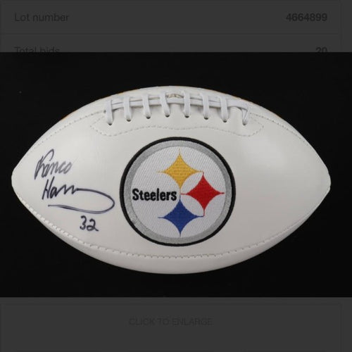 SIGNED Franco Harris (Pittsburgh Steelers) Football w/COA