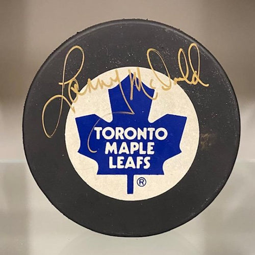 SIGNED Lanny McDonald (Toronto Maples Leafs) Puck (w/COA)