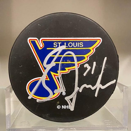 SIGNED Grant Fuhr (St. Louis Blues) Puck (w/COA)