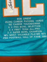 Load image into Gallery viewer, SIGNED Bob Griese (Miami Dolphins) Jersey w/Career Stats and COA