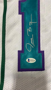 SIGNED  Muggsy Bogues (Charlotte Hornets) Jersey w/COA