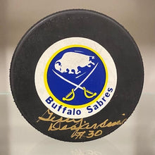 Load image into Gallery viewer, SIGNED Gerry Desjardins (Buffalo Sabres) Hockey Puck (w/COA)