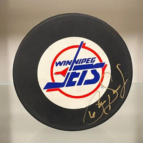 SIGNED Phil Housely (Winnipeg Jets) Hockey Puck (w/COA)