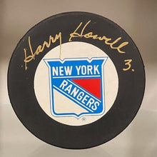 Load image into Gallery viewer, SIGNED Harry Howell (New York Rangers) Hockey Puck (w/COA)