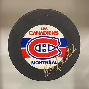 SIGNED Pete Mahovlich (Montreal Canadiens) Hockey Puck (w/COA)