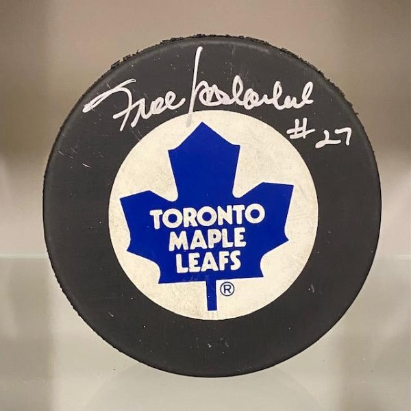 SIGNED Frank Mahovlich (Toronto Maples Leafs) Puck (w/COA)