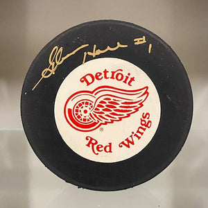SIGNED Glenn Hall (Detroit Red Wings) Puck (w/COA)