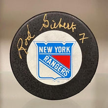 Load image into Gallery viewer, SIGNED Rod Gilbert (New York Rangers) Hockey Puck (w/COA)