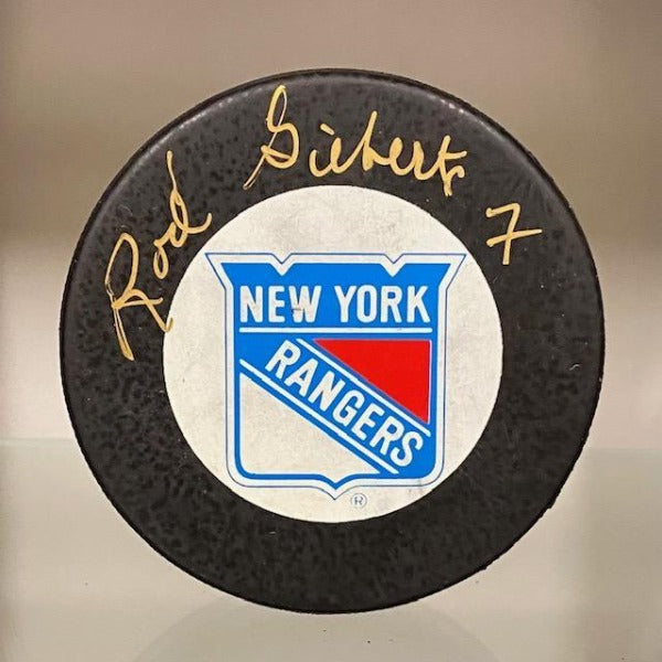 SIGNED Rod Gilbert (New York Rangers) Hockey Puck (w/COA)
