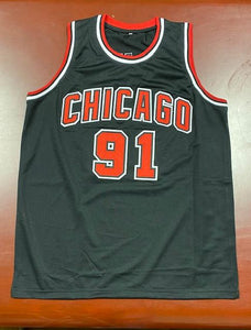SIGNED Dennis Rodman (Chicago Bulls - Away) Basketball Jersey (w/COA)