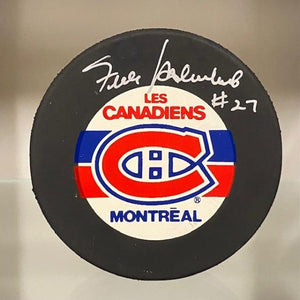 SIGNED Frank Mahovlich (Montreal Canadiens) Puck (w/COA)