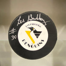 Load image into Gallery viewer, SIGNED Les Binkley (Pittsburgh Penguins) Hockey Puck (w/COA)