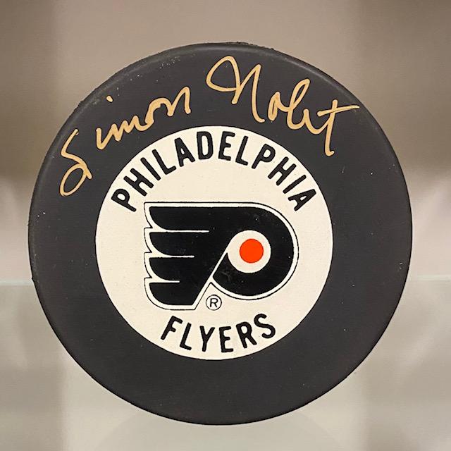 SIGNED Simon Nolet (Philadelphia Flyers) Puck (w/COA)