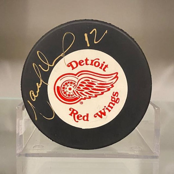 SIGNED Marcel Dionne (Detroit Red Wings) Puck (w/COA)