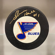 Load image into Gallery viewer, SIGNED Glenn Hall (St. Louis Blues) Puck (w/COA)