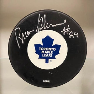 SIGNED Brian Glennie (Toronto Maple Leafs) Hockey Puck (w/COA)